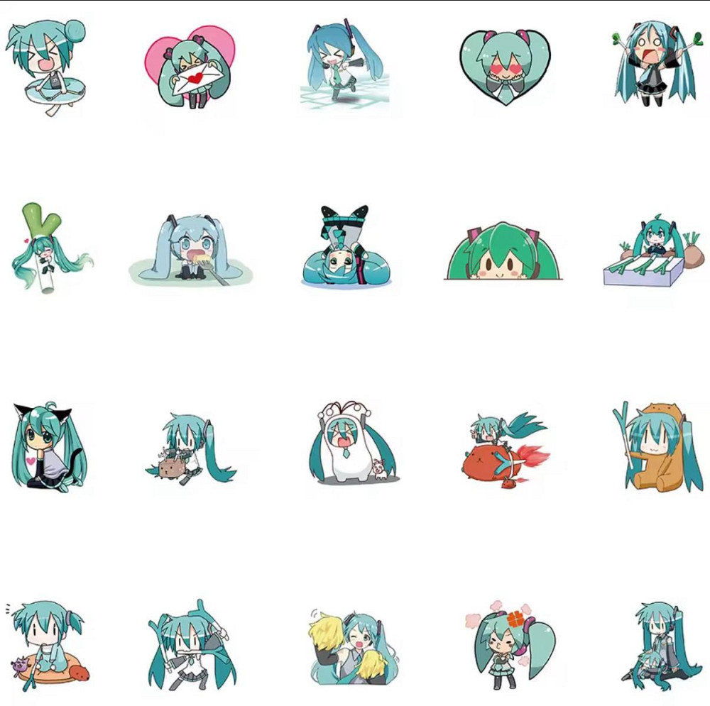 Набор стикеров Хацунэ Мику — 50 штук аниме наклеек Киев - изображение 3