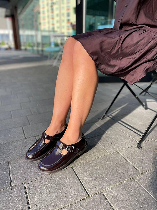 Vanessa Лофери жіночі VANESSA T-304-04 шоколадні (весна-осінь, шкіра лакована) (5831) Коломия - фото 2