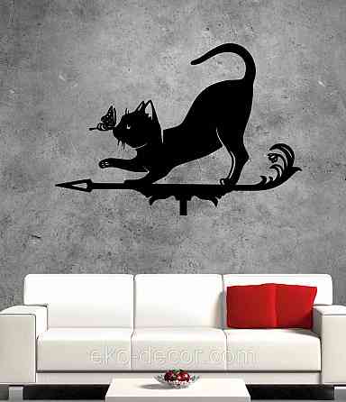 Декоративное настенное Панно «Кот» Декор на стену 110*76 см, Черный Киев