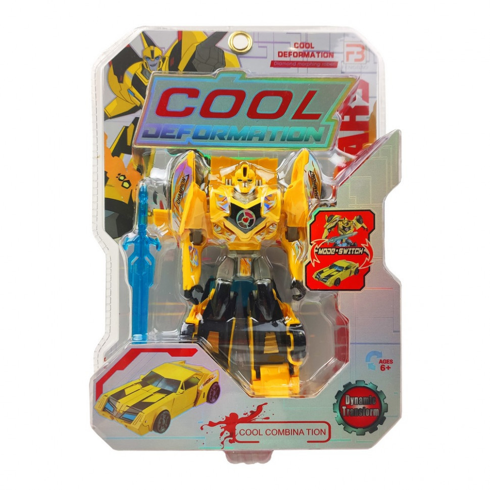 Детский робот-трансформер Динозавр FB166-67, 13,5 см Жёлтый Винница - изображение 1