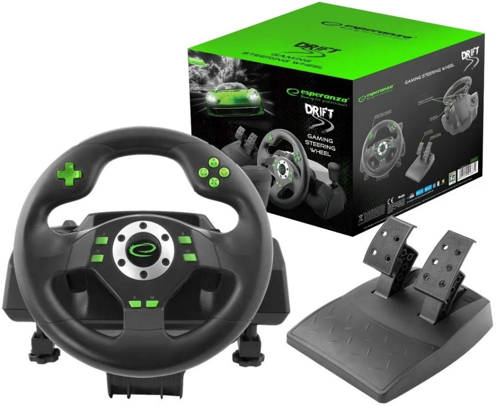 Кермо ігрове з коробкою передач і педалями газу і гальма Esperanza (EGW101) Нововолинськ - фото 1