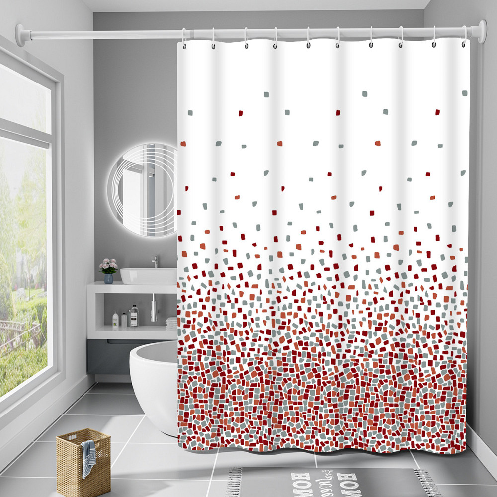 Шторка для ванни з поліестеру водонепроникна Bathlux 180x180 см з кільцями, фіранка для ванної кімнати Кам'янець-Подільський - фото 1