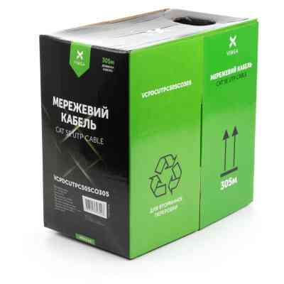 Кабель сетевой Vinga UTP 305м cat.5e Copper 4 pairs 0.5мм мідь (VCPDCUTPC505CO305) Винница