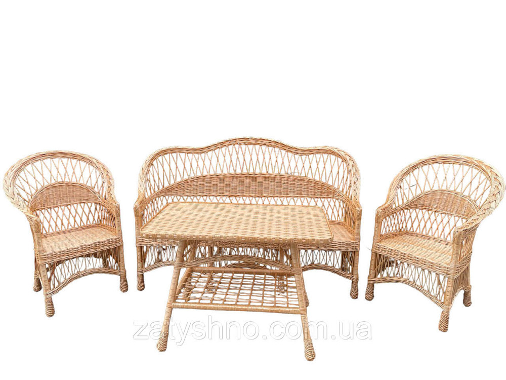 Меблі плетені з диваном з лози Київ - фото 1