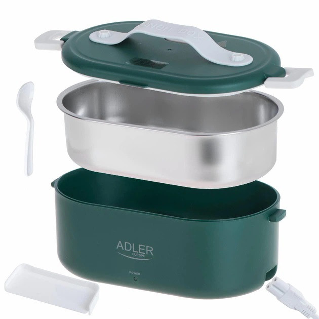 Ланч бокс с подогревом электрический Adler AD 4505 Green 55 Вт металлический для еды с крышкой 0,8л 220В VI-41 Львов - изображение 5