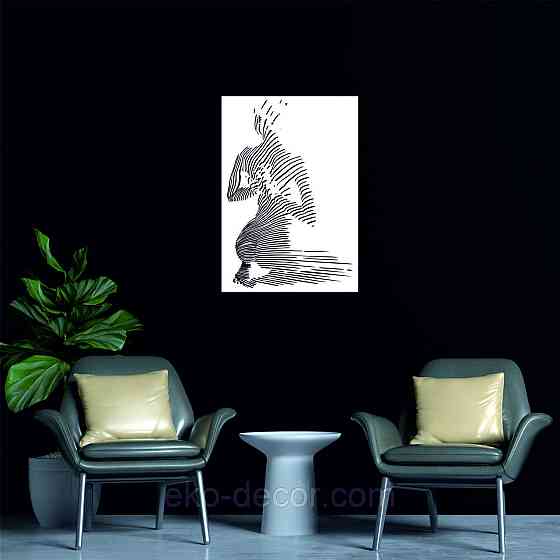 Декоративне настінне Панно «Жіноче тіло», Декор на стіну 70*48 см, Білий Київ