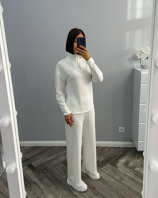 Жіночий повсякденний костюм подвійна двостороння ангора Молочний, 42/44 Одеса - фото 4