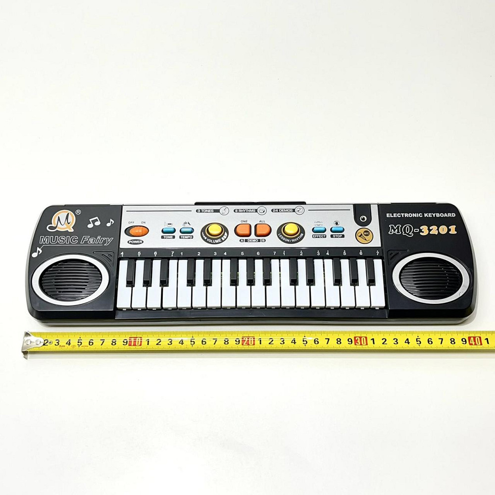 Синтезатор дитячий з мікрофоном 24 мелодії регулювання гучності Чорний (MQ 3201) Чернигов - изображение 6