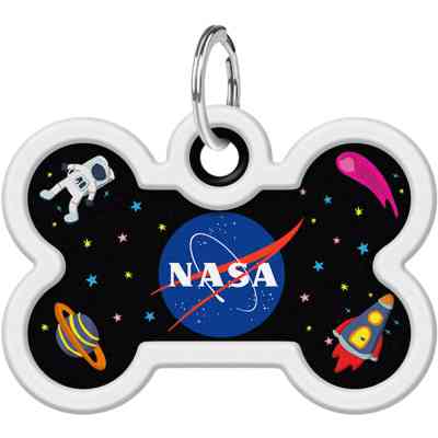 Адресник для животных WAUDOG Smart ID с QR паспортом "NASA", кость 40х28 мм (0640-0147) Винница