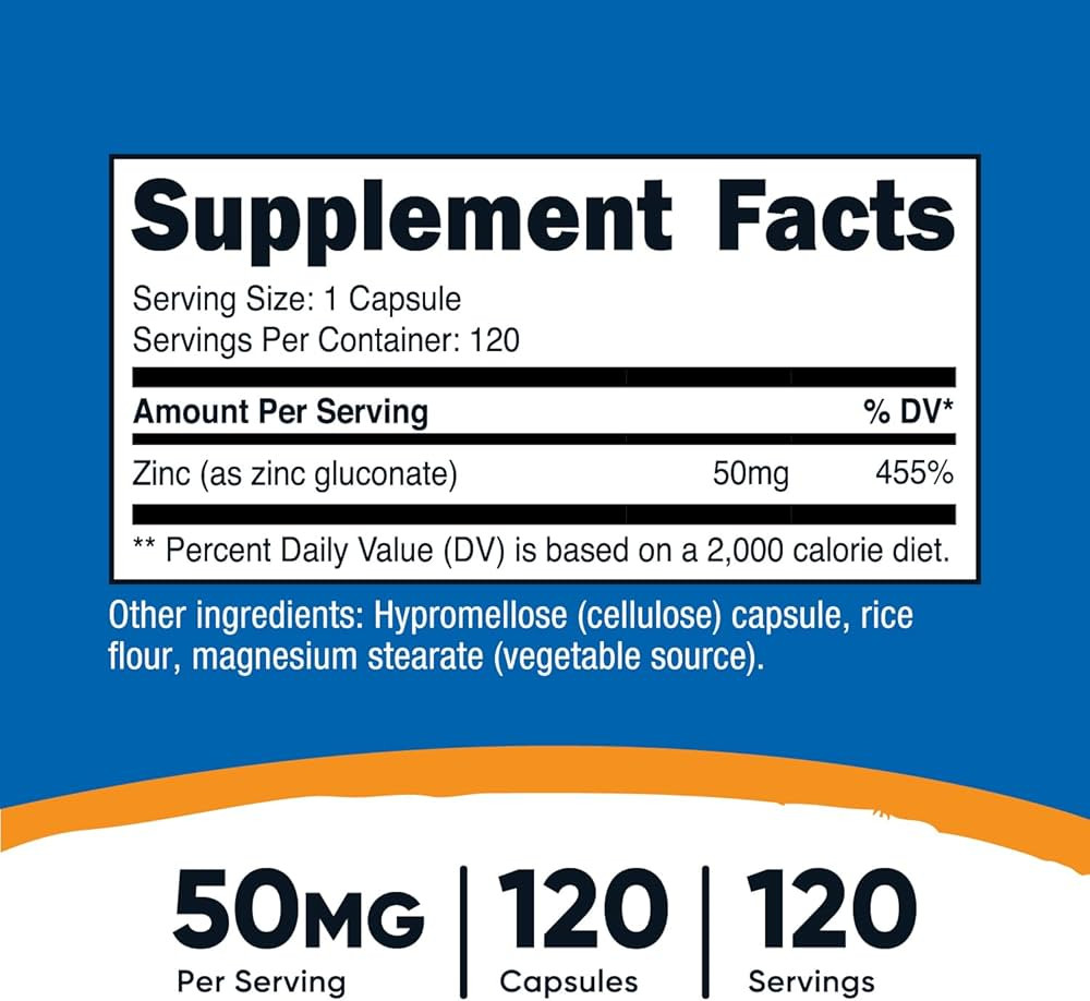 Zinc Gluconate, 50 mg, 120 Capsules Луцьк - фото 3