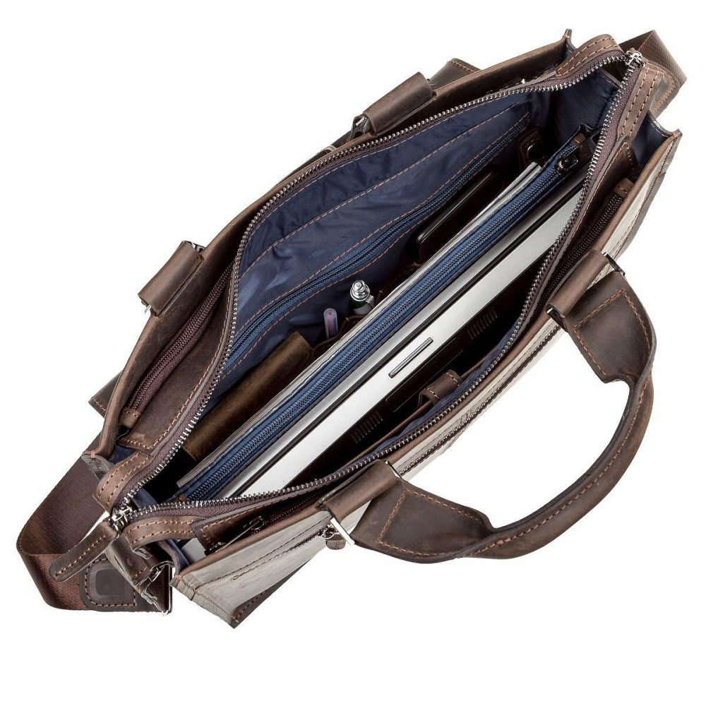 Сумка для ноутбука SHVIGEL 11109 кожаная Коричневая Киев - изображение 7