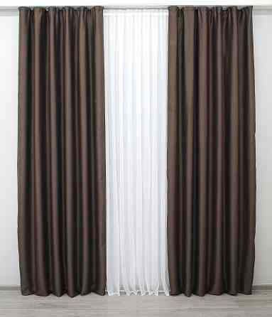 Комплект готових штор VR-Textil Bruno XO № 1115ш Венге 100х270 см 2 шт (31-411) Київ