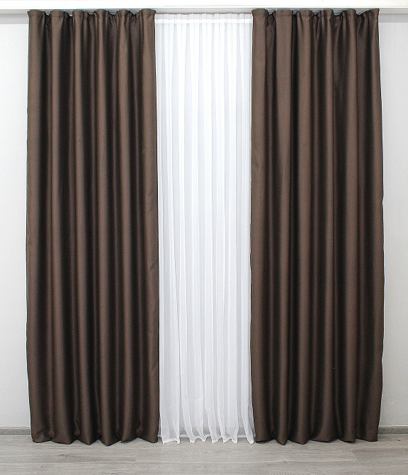 Комплект готових штор VR-Textil Bruno XO № 1115ш Венге 100х270 см 2 шт (31-411) Київ - фото 5