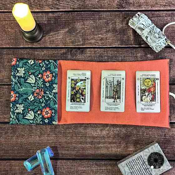 Сумка для зберігання карт Таро з квітковим узором, чохол для карток Таро 38*17 см. Київ