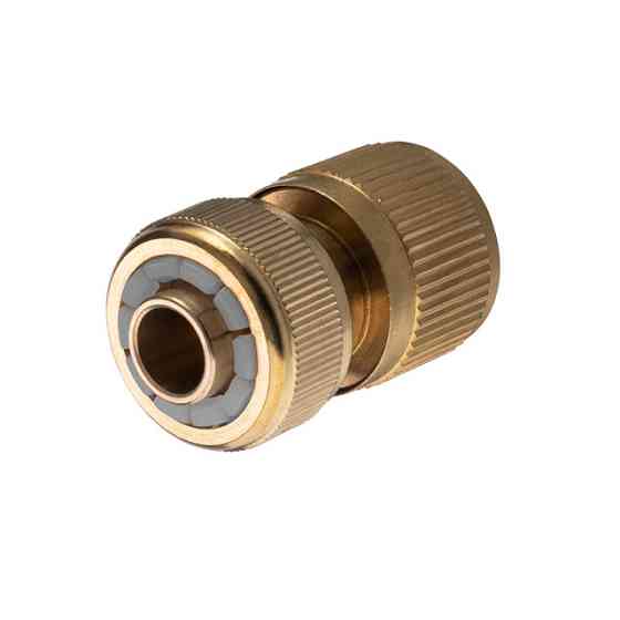 Конектор латунний з аквастопом 1/2" на шланг 1/2", STORM INTERTOOL GE-1219 Київ