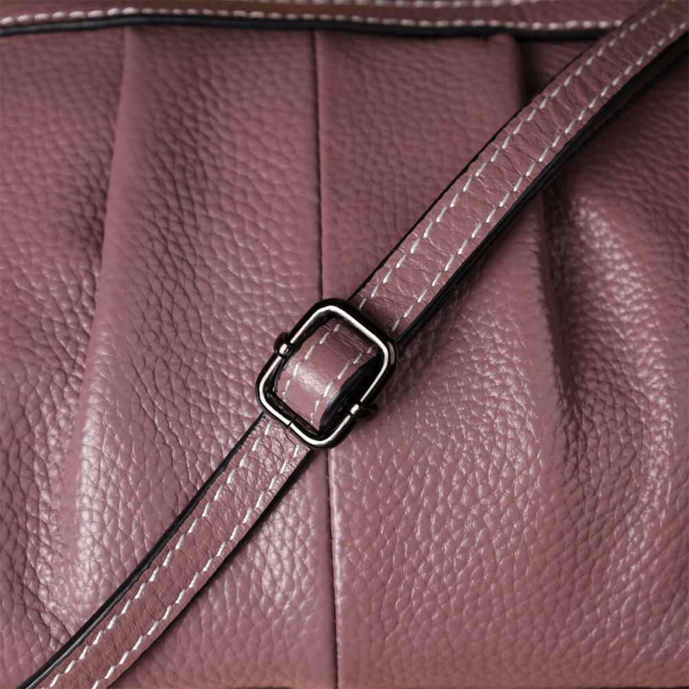 Цікава жіноча шкіряна сумка з ефектним драпіруванням Vintage 22898 Пурпурний Київ - фото 10