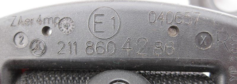 Mercedes-Benz  A2118604286 Ремінь безпеки передній правий чорний W211 C219 Одеса - фото 1
