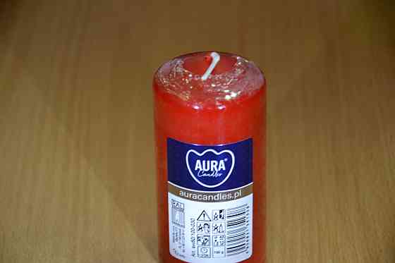 Свічка столова циліндр Bispol AURA Candles sw50_100_030 Червоний Луцк