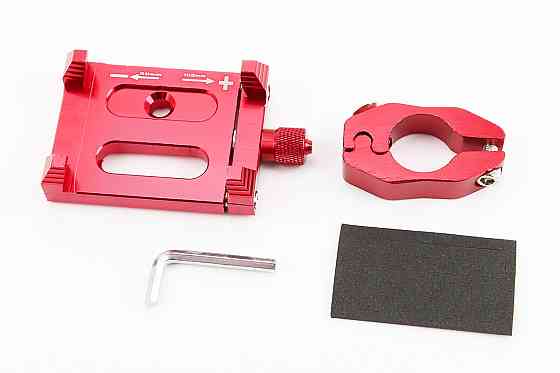 Тримач телефону на кермо металевий, ширина 50-100мм регульована, Червоний Київ