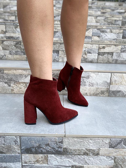 Nivelle Жіночі черевики NIVELLE бордові натуральна замша каблук 9.5см висота 10см 37р. (3023) Коломия - фото 7