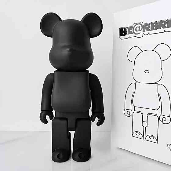 Дизайнерская игрушка Беарбрик 28 см чёрный. Статуэтка Bearbrick 400% Black. Bearbrick Киев