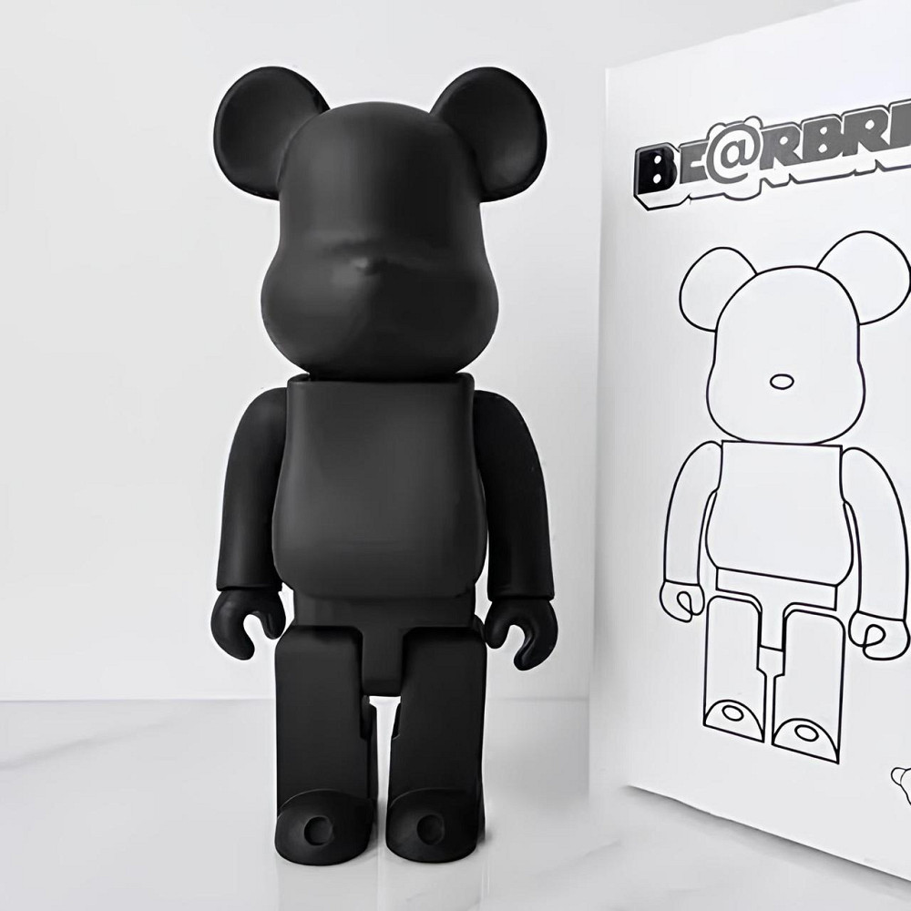 Дизайнерская игрушка Беарбрик 28 см чёрный. Статуэтка Bearbrick 400% Black. Bearbrick Киев - изображение 3