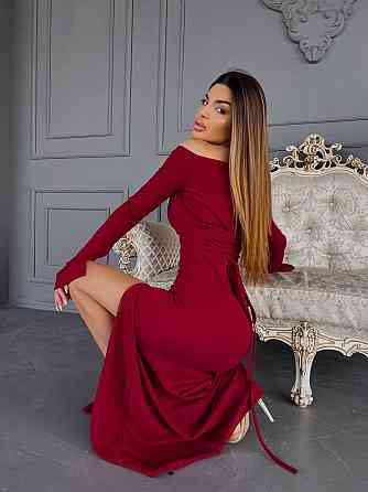 Женское элегантное праздничное платье с разрезом на ножке Бордо, 42/44 Одесса