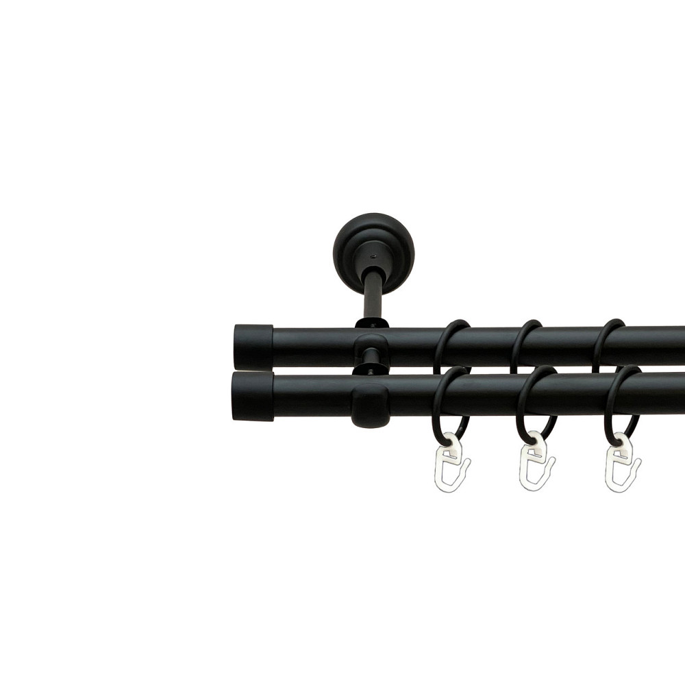 Карниз Orvit Заглушка металевий дворядний відкритий Чорний Оксамит 19\19 мм 160 см (00-00007003) Львів - фото 1