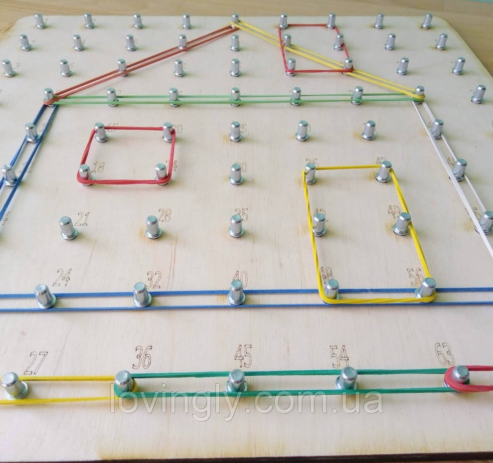 Геоборд, математичний планшет. Геометрик. Геоборд з цифрами, таблица умножения до 