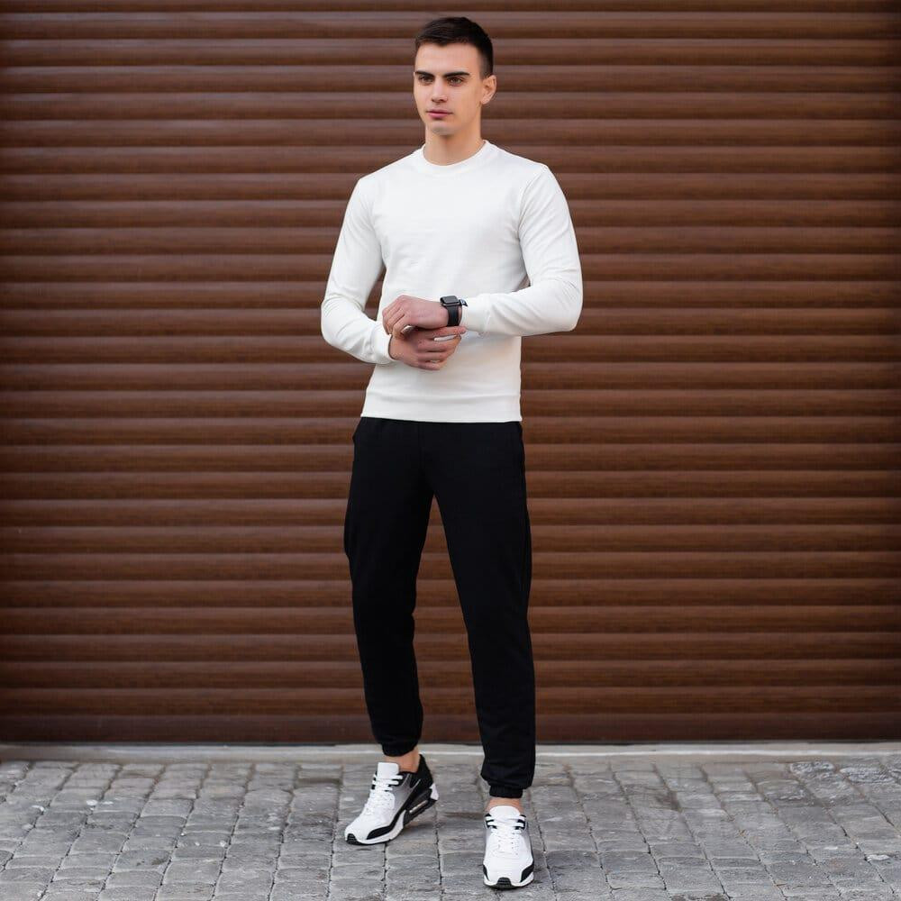 Світшот чоловічий однотонний молочний Pobedov 001 Київ - фото 5