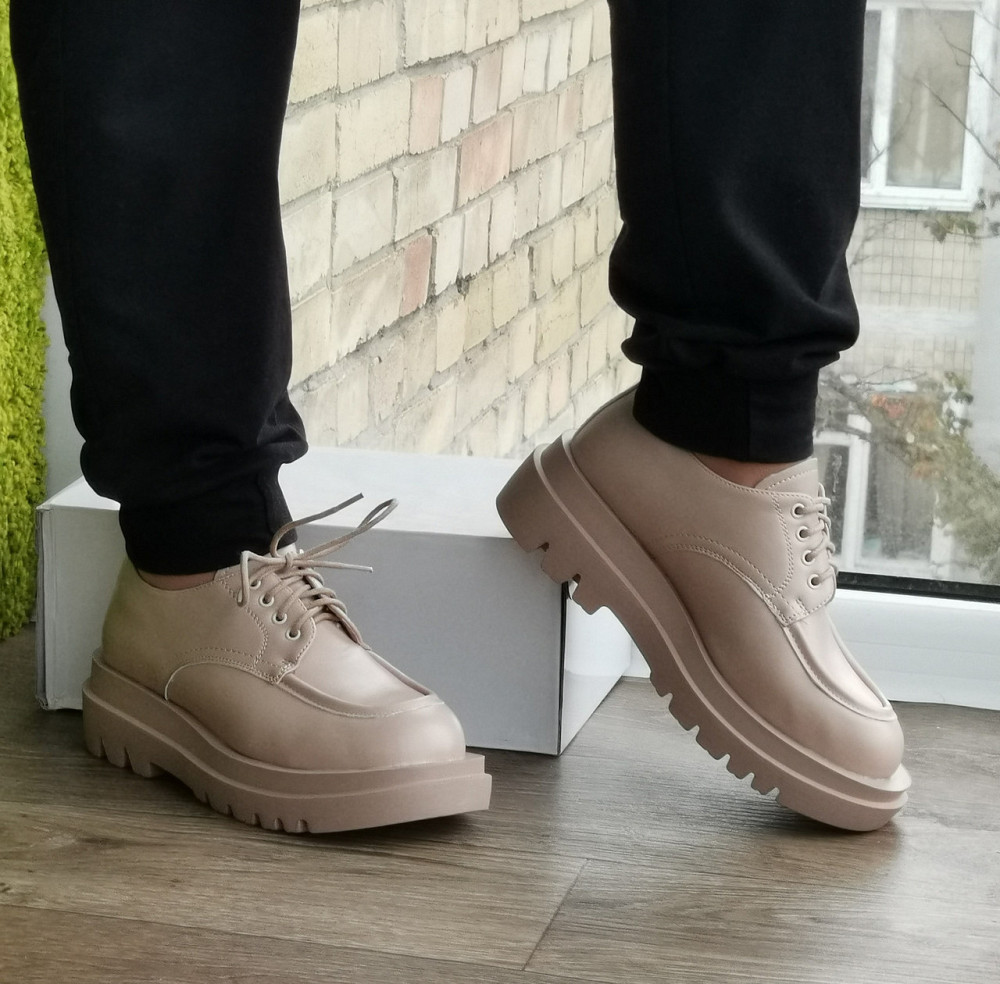 Жіночі Бежеві Туфлі Кросівки на Танкетці Сліпони Шкіряні Мокасини (розміри: 36,37,38,39,40,41) — 6-23х Дніпро - фото 10