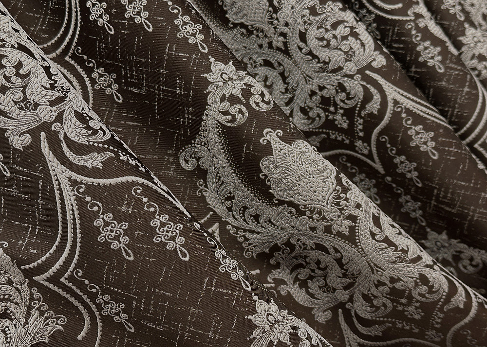 Комплект штор на люверсах VR-Textil Парча № 1773ш Венге з молочним 155х270 см 2 шт (37-0260) Київ - фото 7