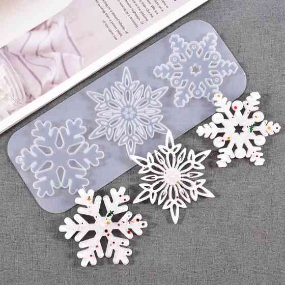 Молд новорічний Сніжинки 230 на 88 мм сірий Київ