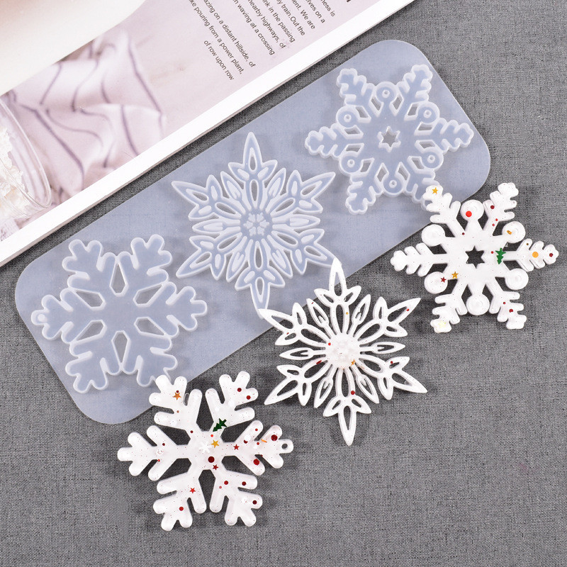 Молд новогодний Снежинки 230 на 88 мм серый Киев - изображение 6