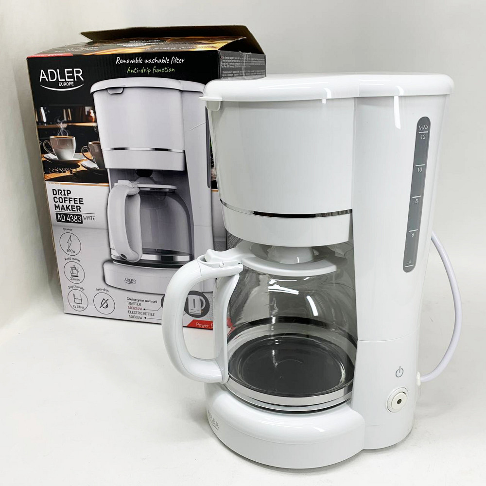 Кавоварка крапельна Adler AD 4383 white 1.5Л 900Вт SO-72 Львов - изображение 7