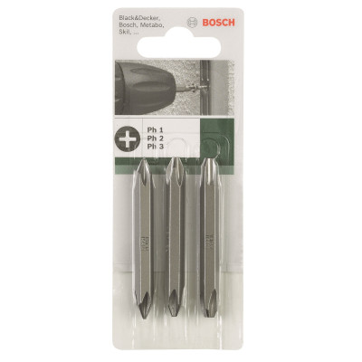 Набір біт Bosch двосторонні PH/PH 1/2/3, 60мм, 3шт (2.609.255.961) Вінниця - фото 1