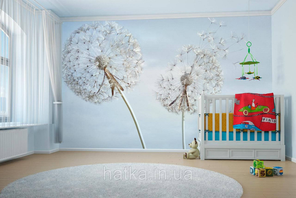 Шпалери вінілові на флізелін квіти кульбаби Київ - фото 1