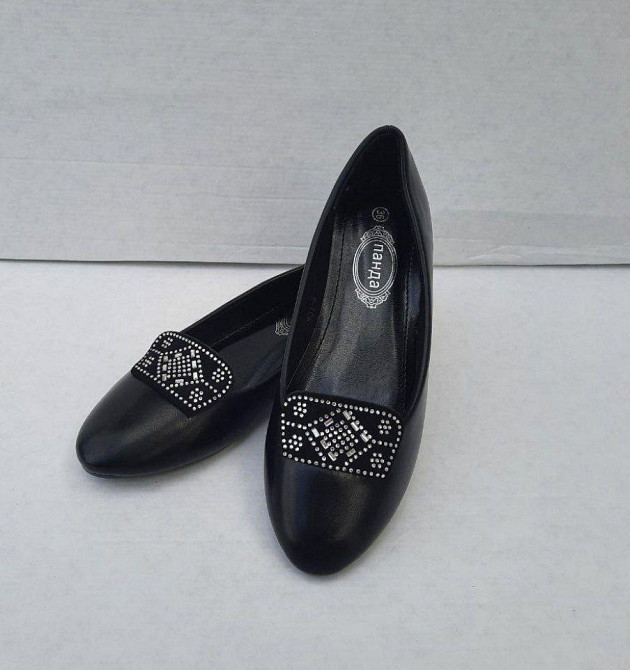 -Жіночі Балетки Чорні Мокасини Туфлі (розміри: 36,37,38,39) — 01-5 Дніпро - фото 1