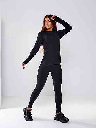 Жіноча повсякденна термобілизна хб джерсі на флісі Чорний, L-XL Одеса