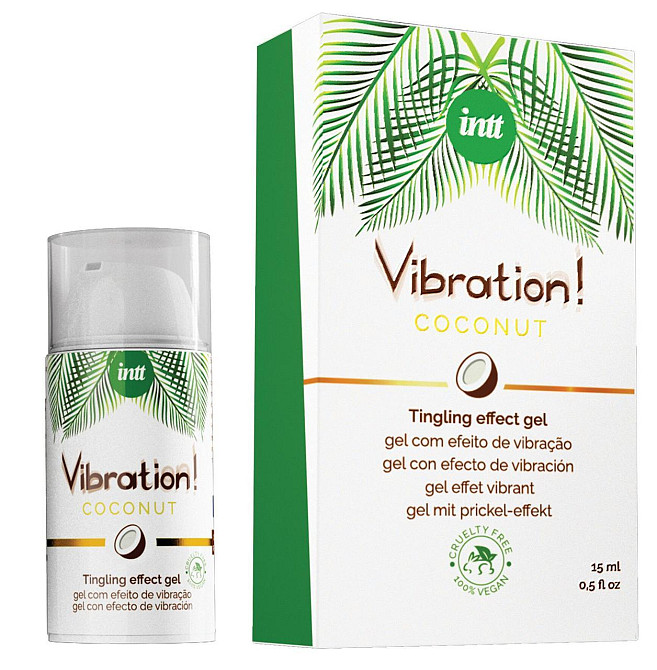 Жидкий вибратор Intt Vibration Coconut Vegan (15 мл), очень вкусный, действует до 30 минут Sex Aura Киев - изображение 1