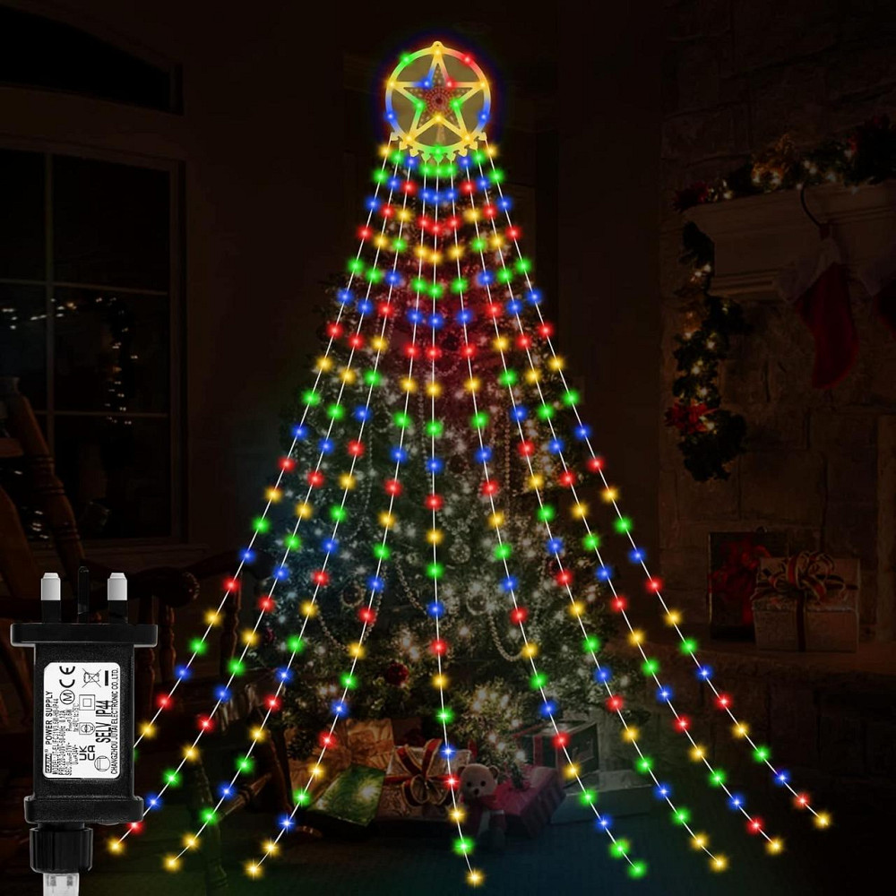 Гирлянда ZAKAZAKA 357 LED, новогодняя звезда 3.6 м, 8 режимов, разноцветная, уличная, для ёлки, праздничная Киев - изображение 1