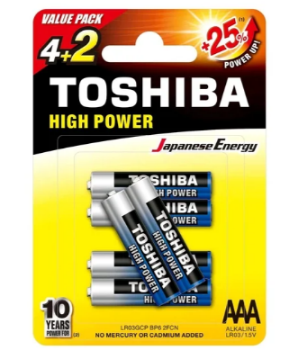 Акумулятор Toshiba LR3/AAA/Лужний Високої Потужності Дніпро