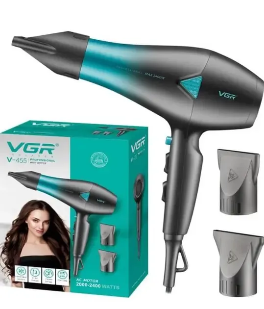 Профессиональный мощный фен для волос VGR V-455 с холодным и горячим воздухом 2400 Вт Коломия - фото 1