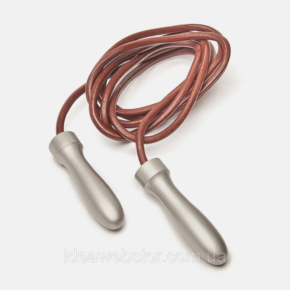 Профессиональная скакалка Leone Leather Brown из натуральной кожи 260 см с хромированными ручками Киев - изображение 8