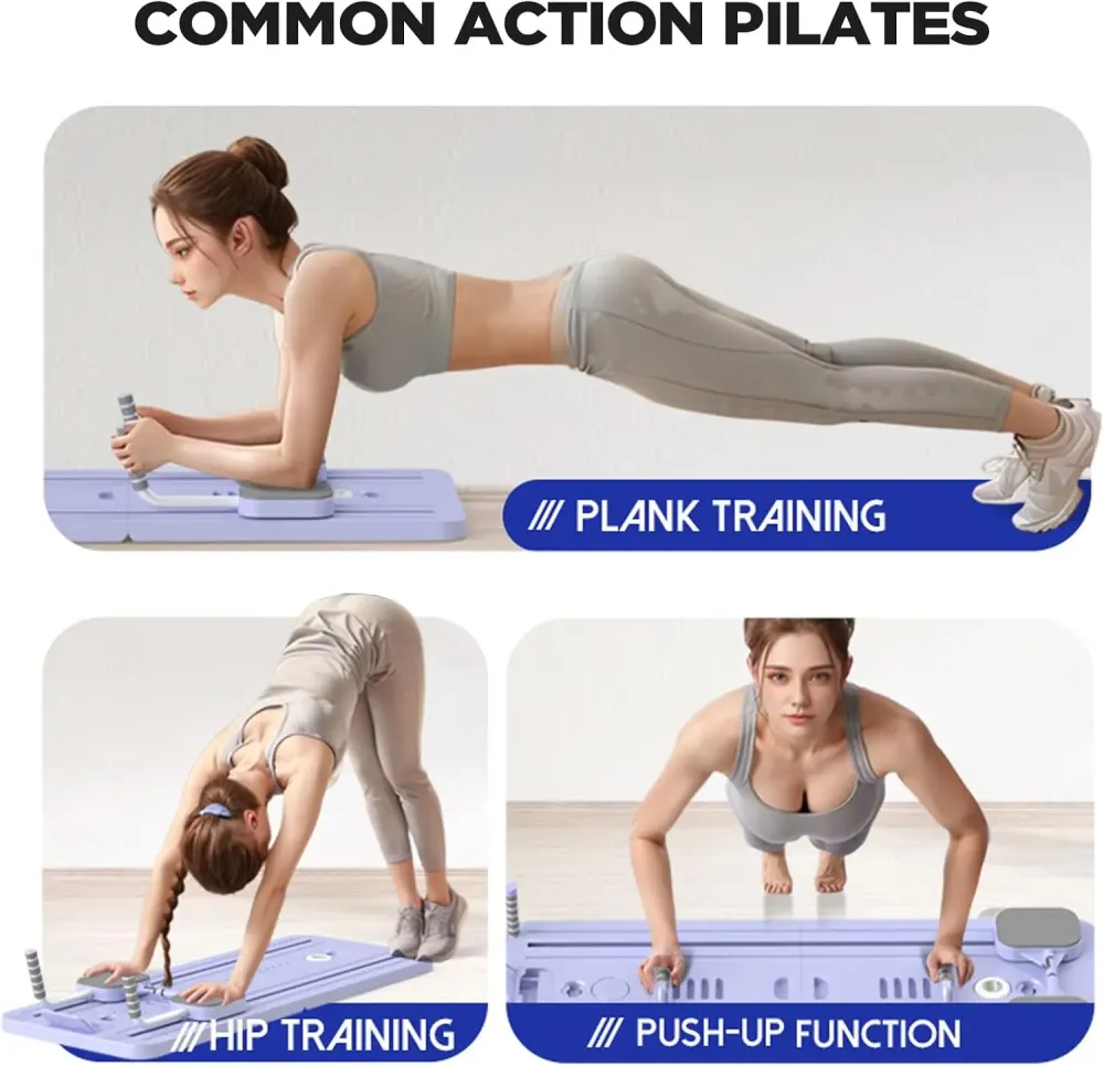 Тренажер для пилатеса Реформер MM3000 Для пресса/ног/приседания, с резинками Фиолетовый Коломыя - изображение 3