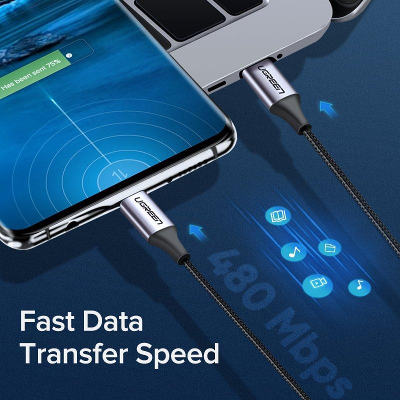 Кабель UGREEN USB-C до USB-C для швидкої зарядки 1м Київ - фото 1