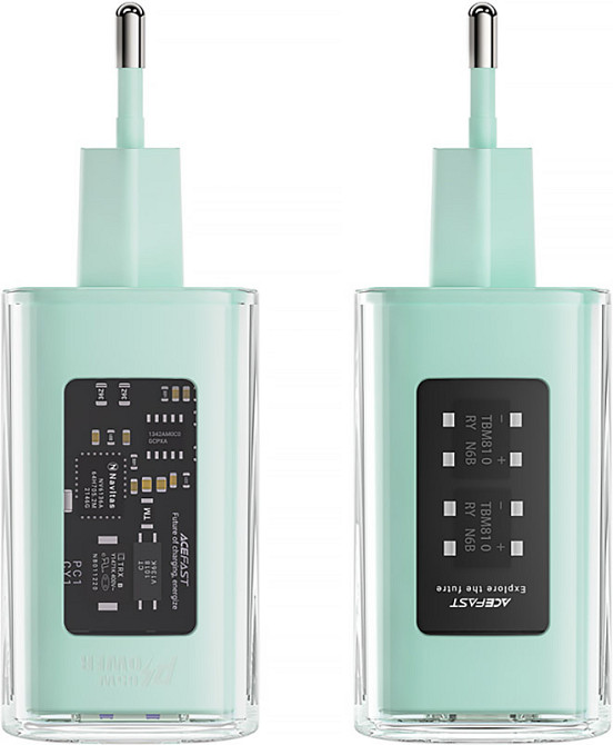 Зарядний пристрій 3xUSB 65W (2xUSB-C+USB-A) Gan A45 Fast Charger Mountain mist Acefast Винница - изображение 4