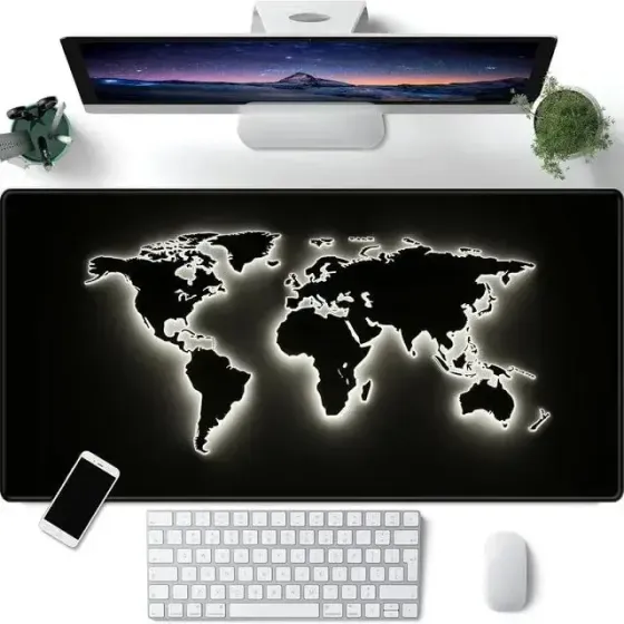 Игровой коврик для мыши "Светящаяся Карта Мира" HP227 Коломия