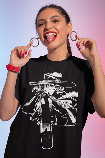 Футболка для мальчика аниме Хеллсинг Алукард Аниме Хоррор оверсайз (рост от 165 до 180 ) Черний AnimeJ0500m Днепр - изображение 2