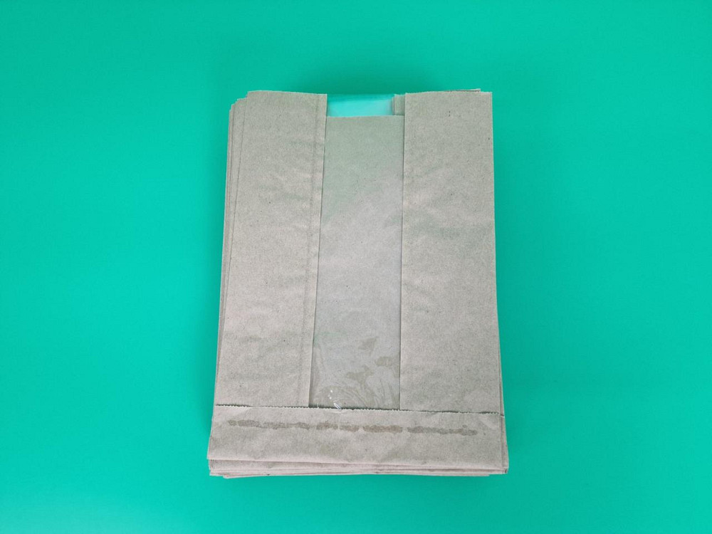 Пакет бумажный с ПП окном (Саше) 18/5*25,5 коричневый 100 штук (100 шт) Харьков - изображение 1